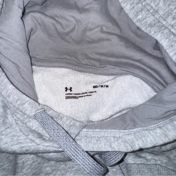 Under Armour Heather Grey Sweatshirt Hoodie Men’s Size Medium - Picture 3 of 3